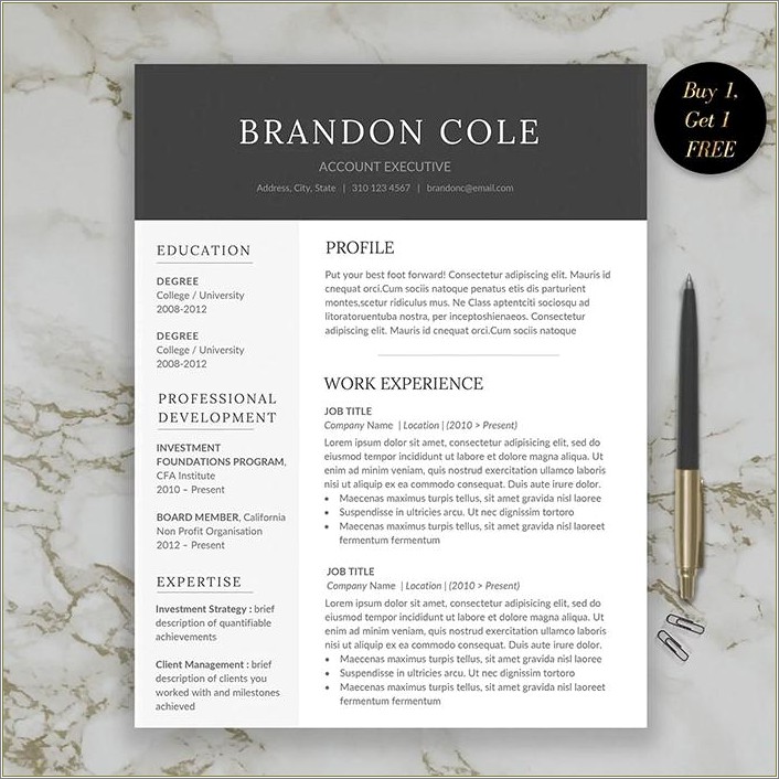 Free Executive Resume Templates For Word