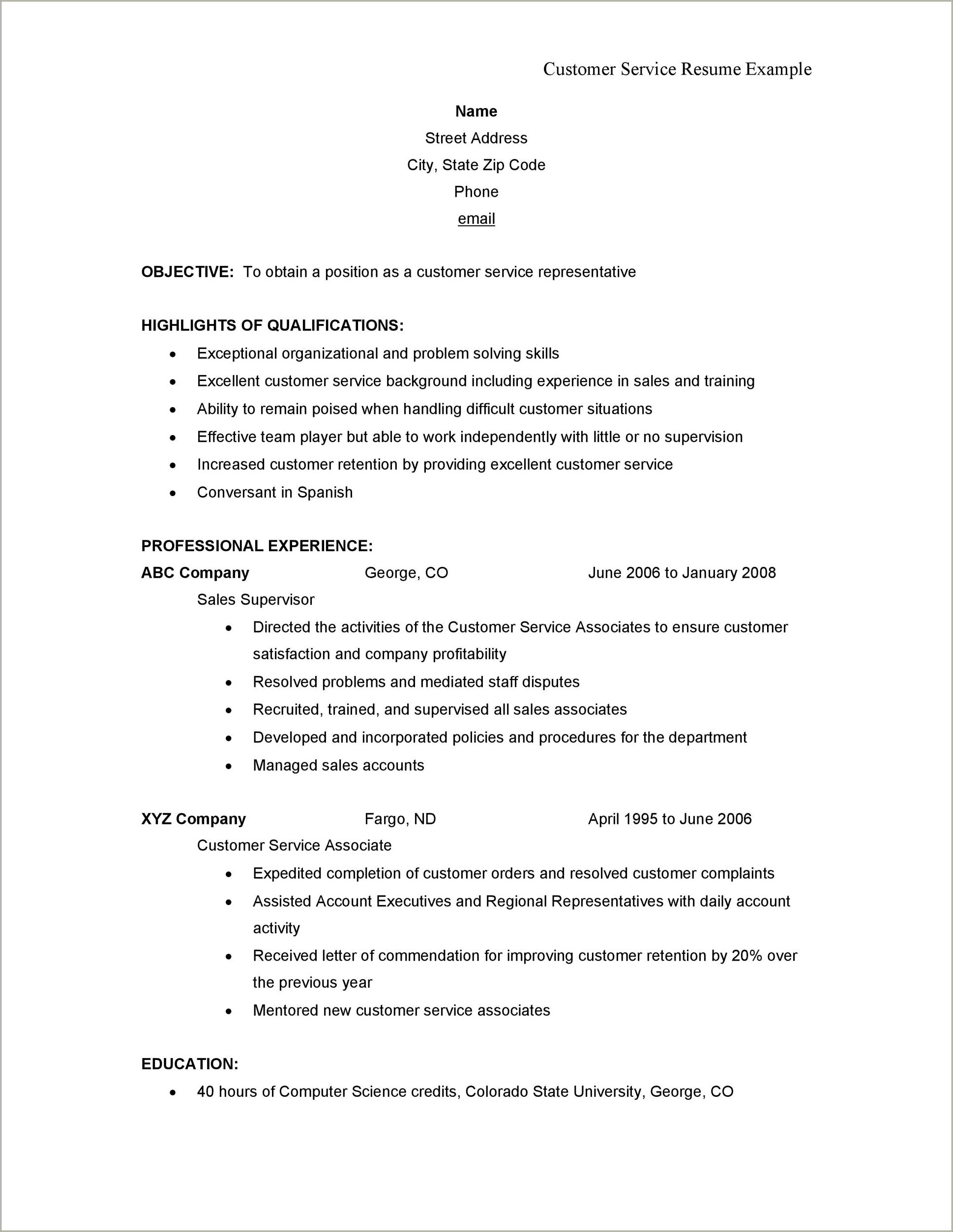 Free Good Objective For A Resume