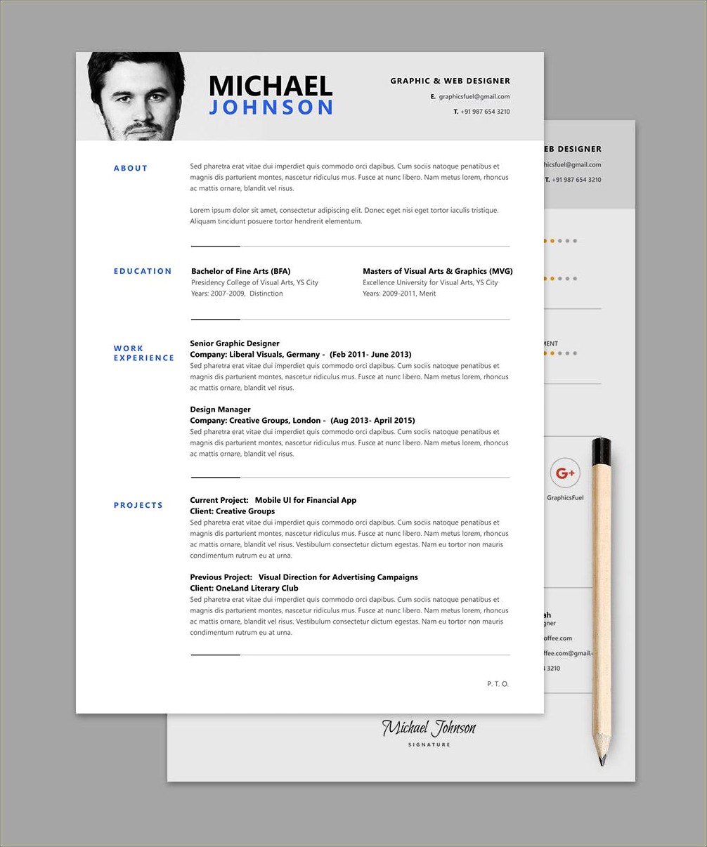 Free Graphic Design Resume Template Microsoft Word