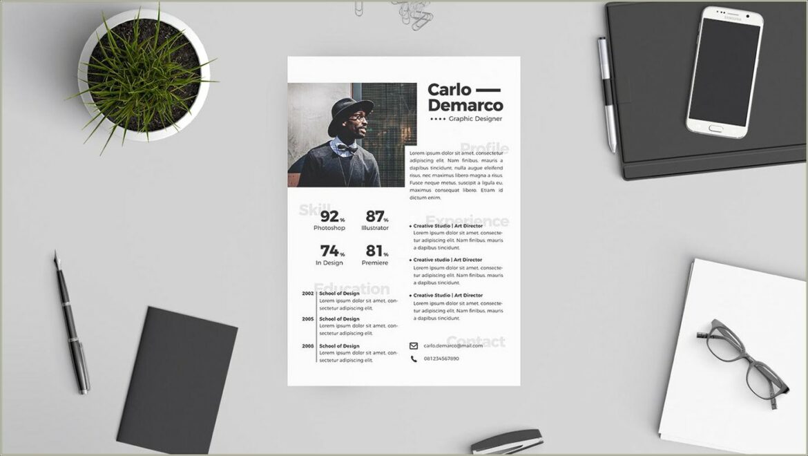 Free Graphic Design Resume Templates Photoshop