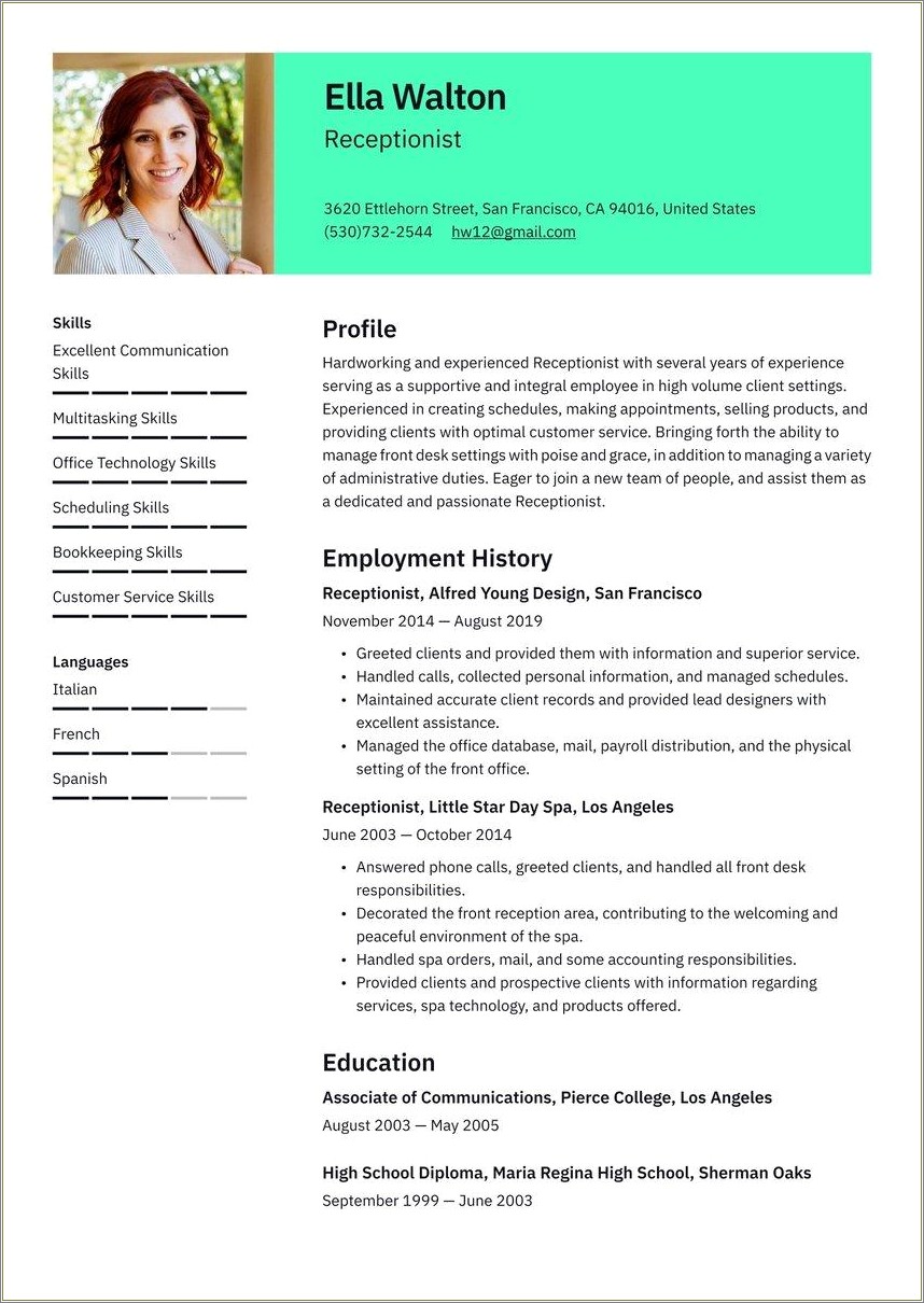 Free High School Online Fill In Resume Template