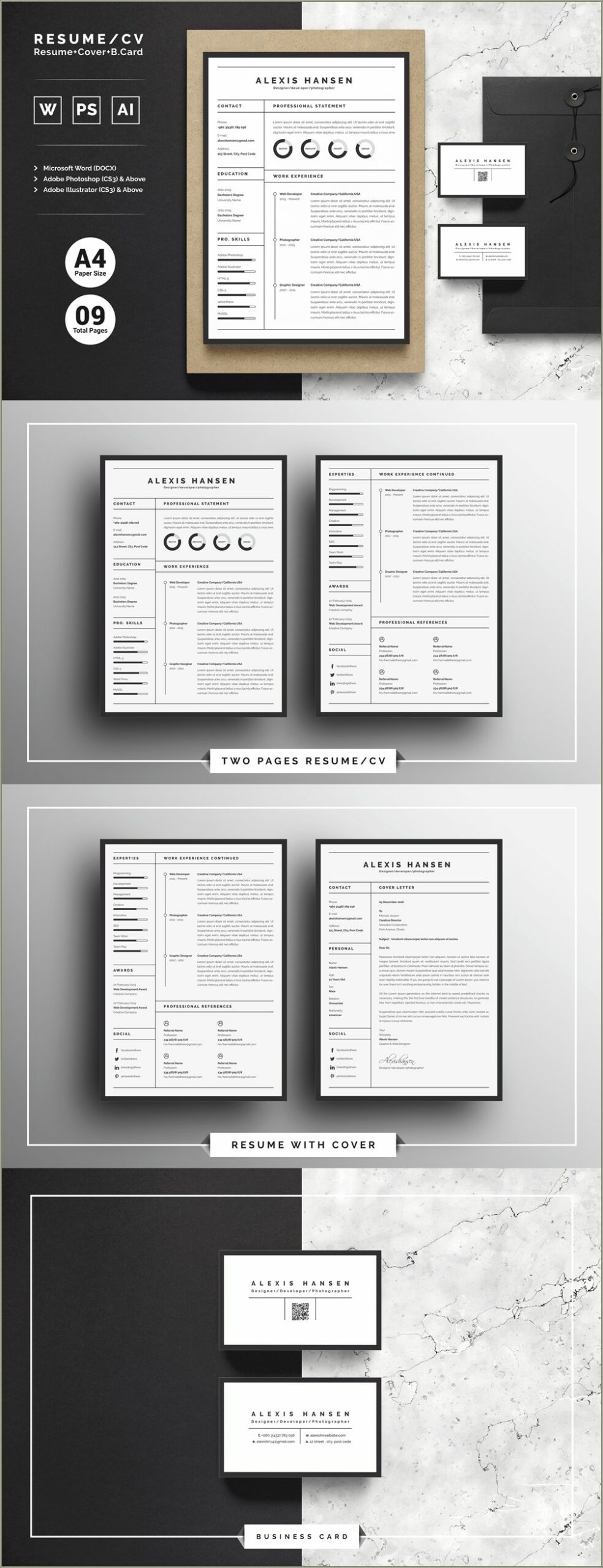 Free Infographic Resume Template Microsoft Word