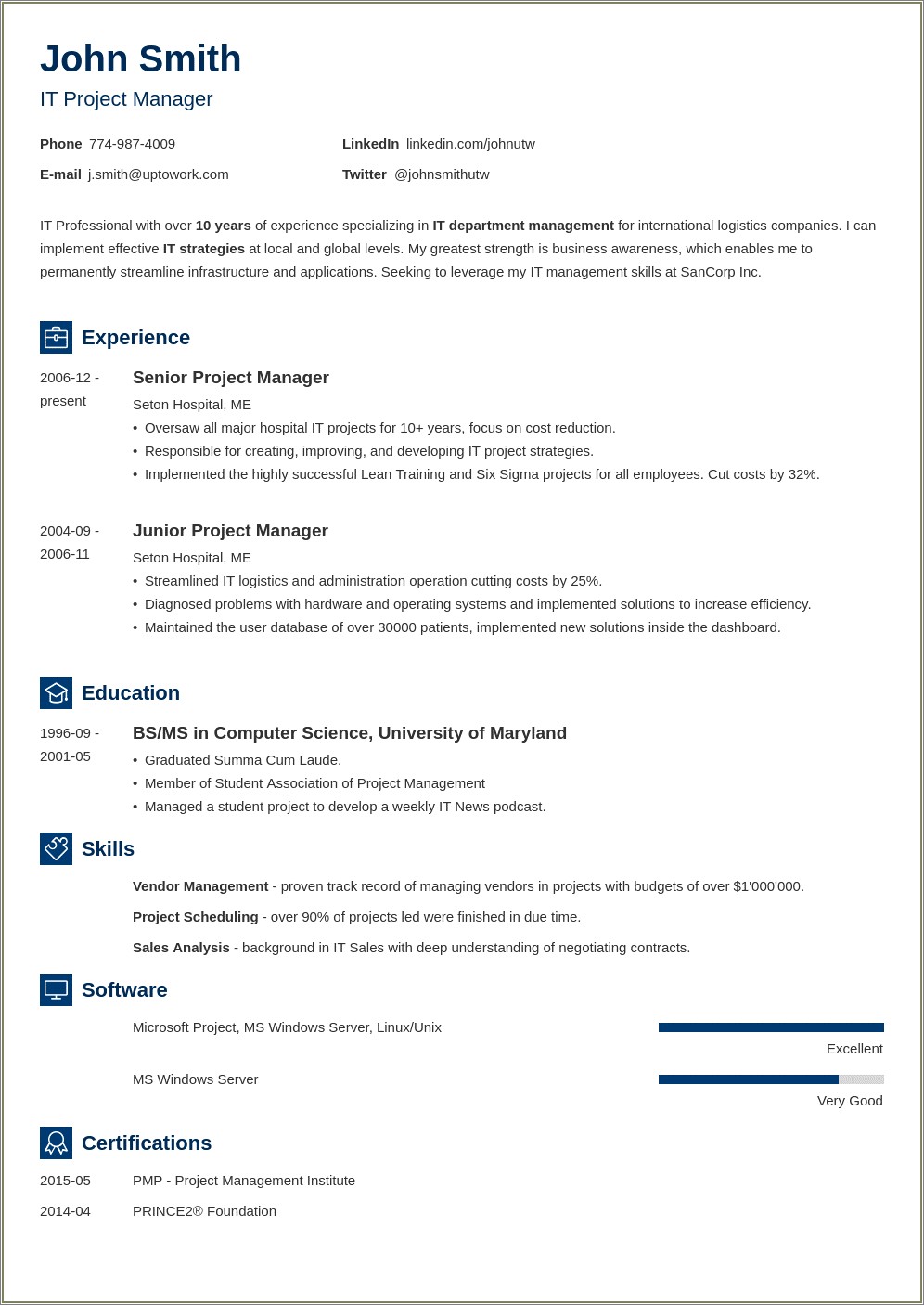 Free It Resume Templates Word Download
