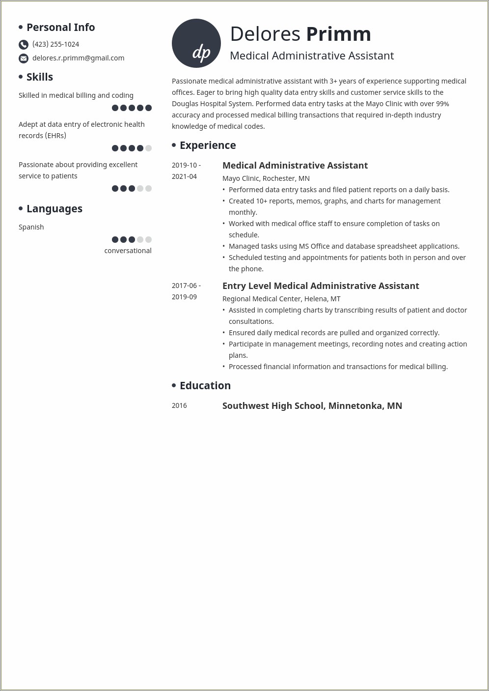 Free Medical Office Medical Assistant Resume Templates Word