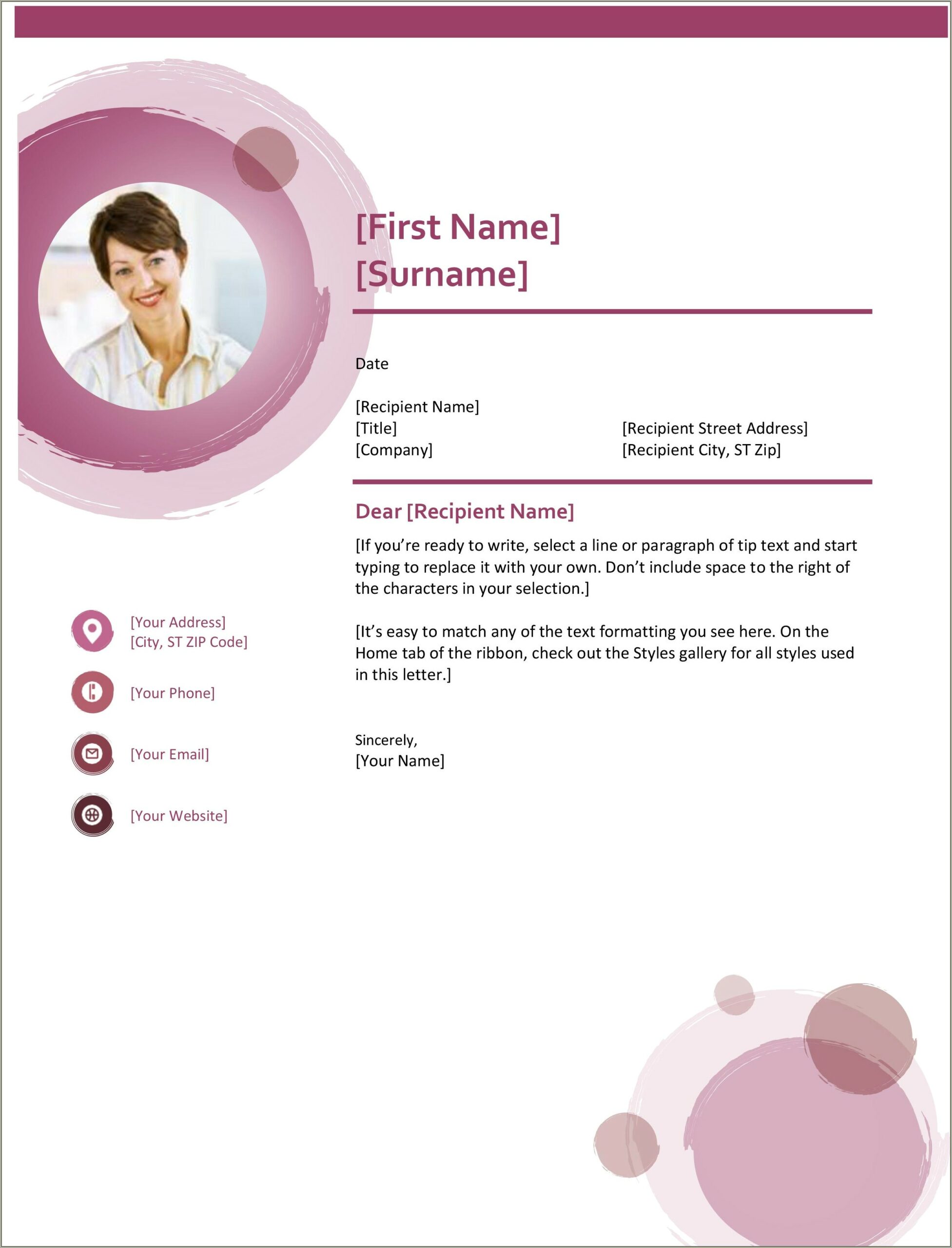 Free Microsoft Resume Cover Letter Template