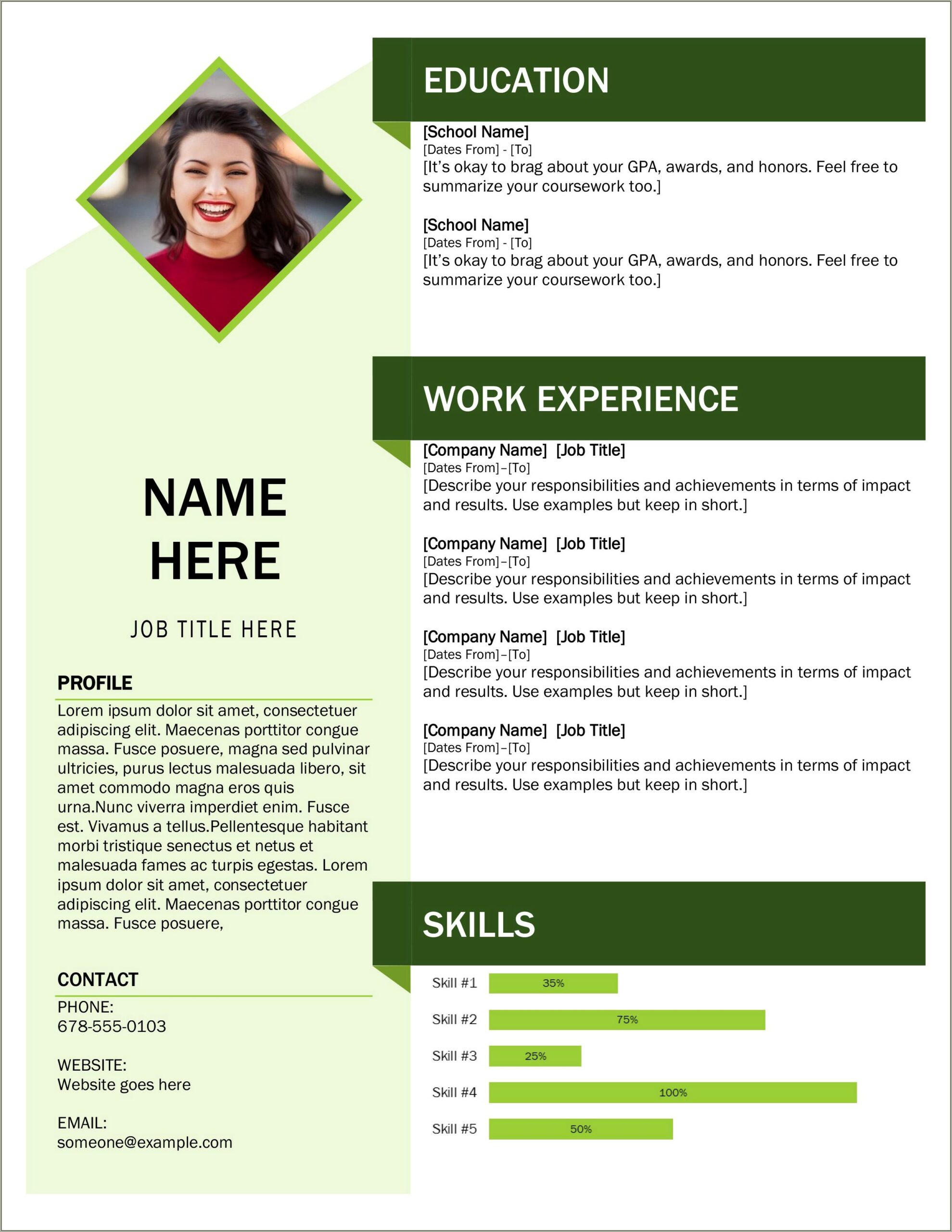 Free Modern Functional Resume Template Doc