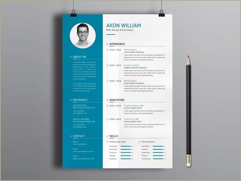Free Modern Resume Template With Photo