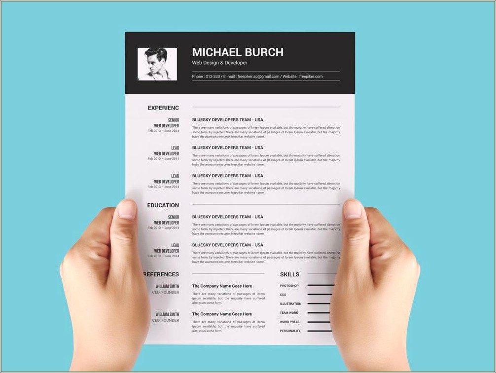 Free Ms.word Resume And Cv Template