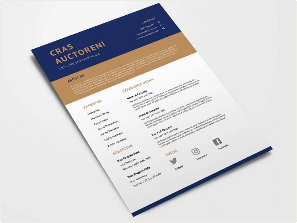 Free One Page Resume Template Word