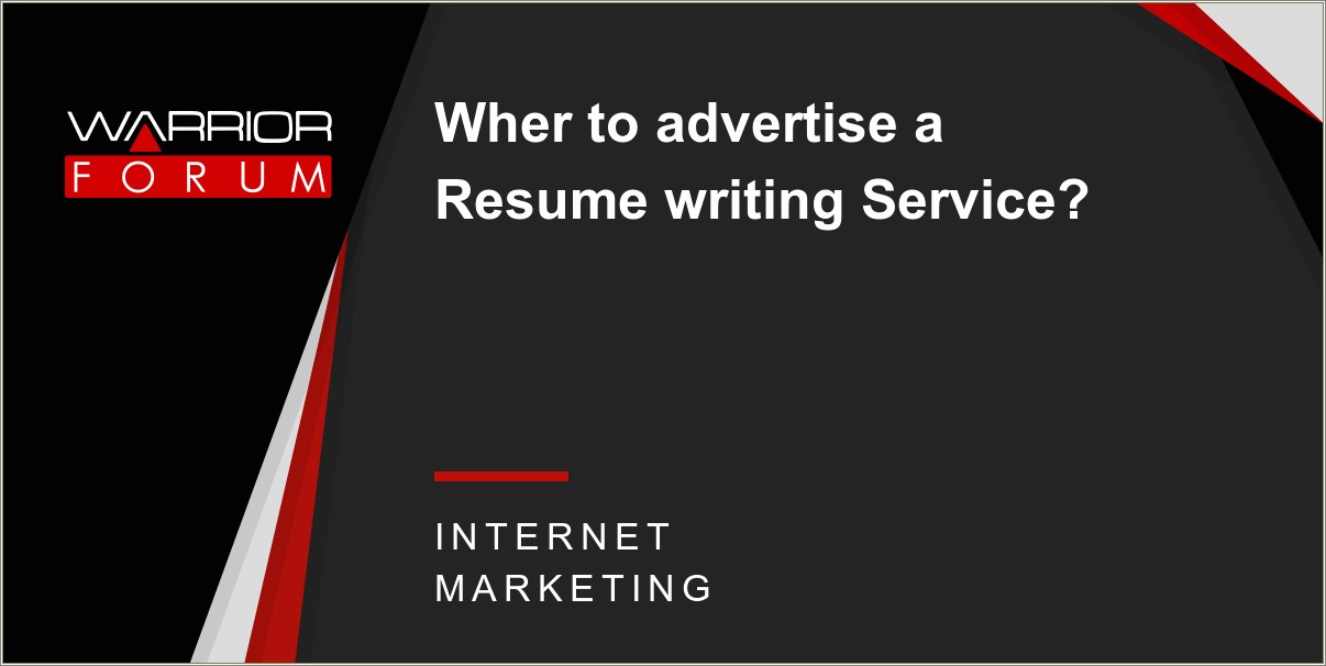 Free Place To Advertise Resume Services
