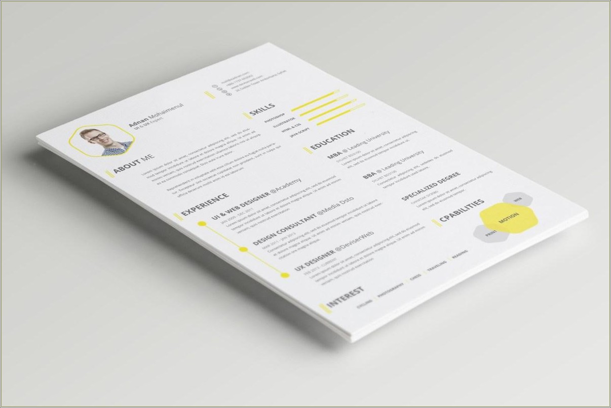 Free Psd Cv Resume Template By Psdboom