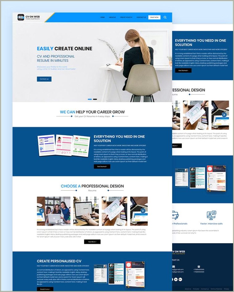 Free Responsive Website Template For Resume