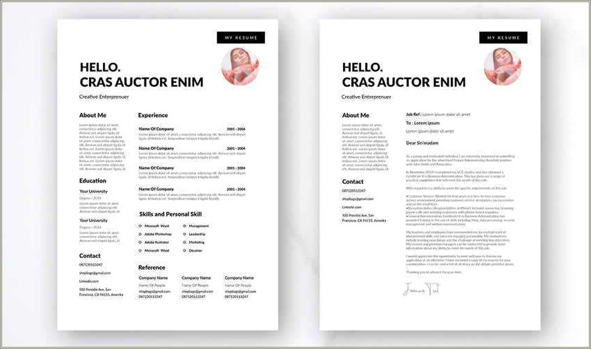 Free Resume And Cover Letter Template Indesign