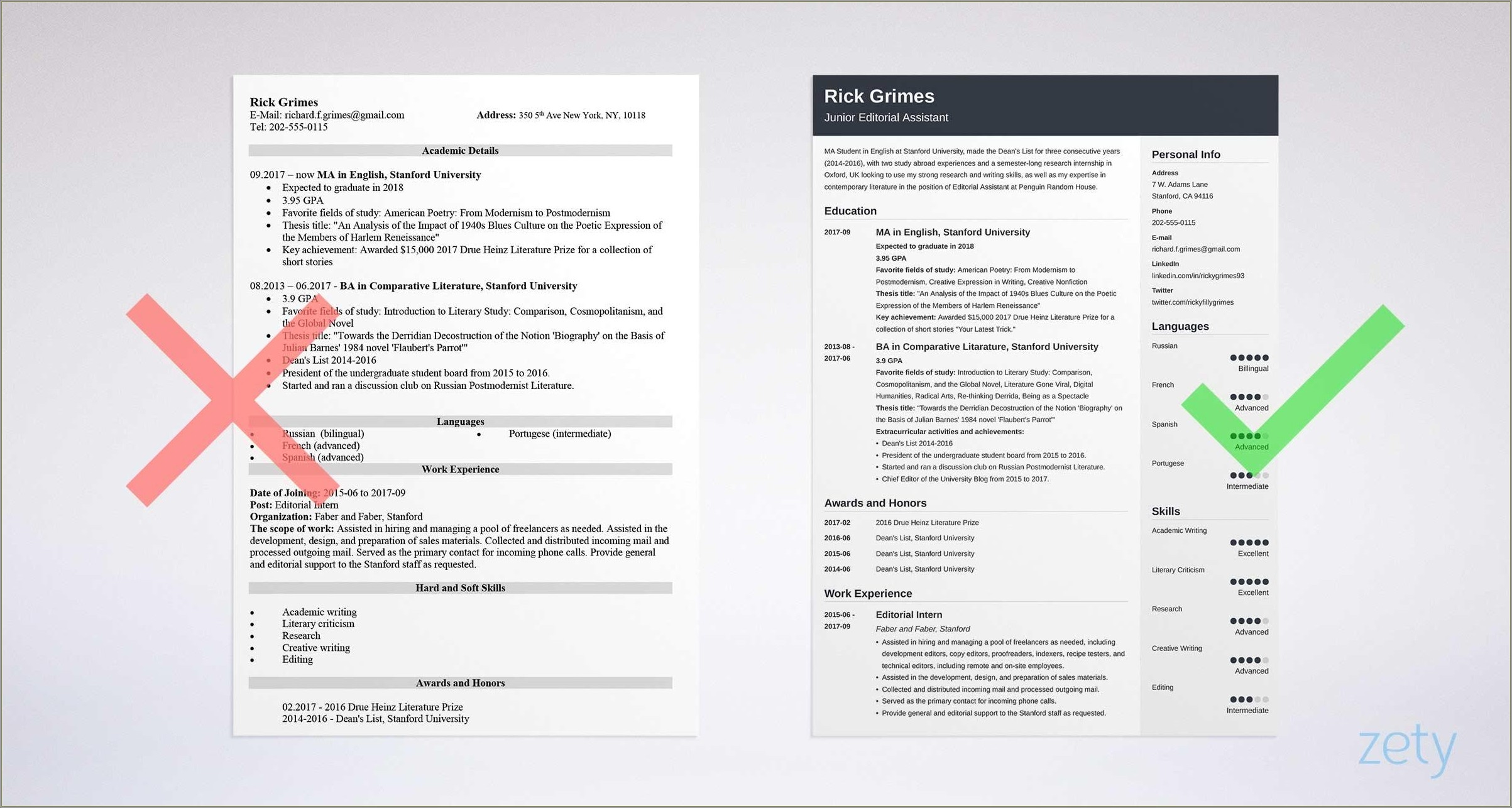 Free Resume Examples For College Students