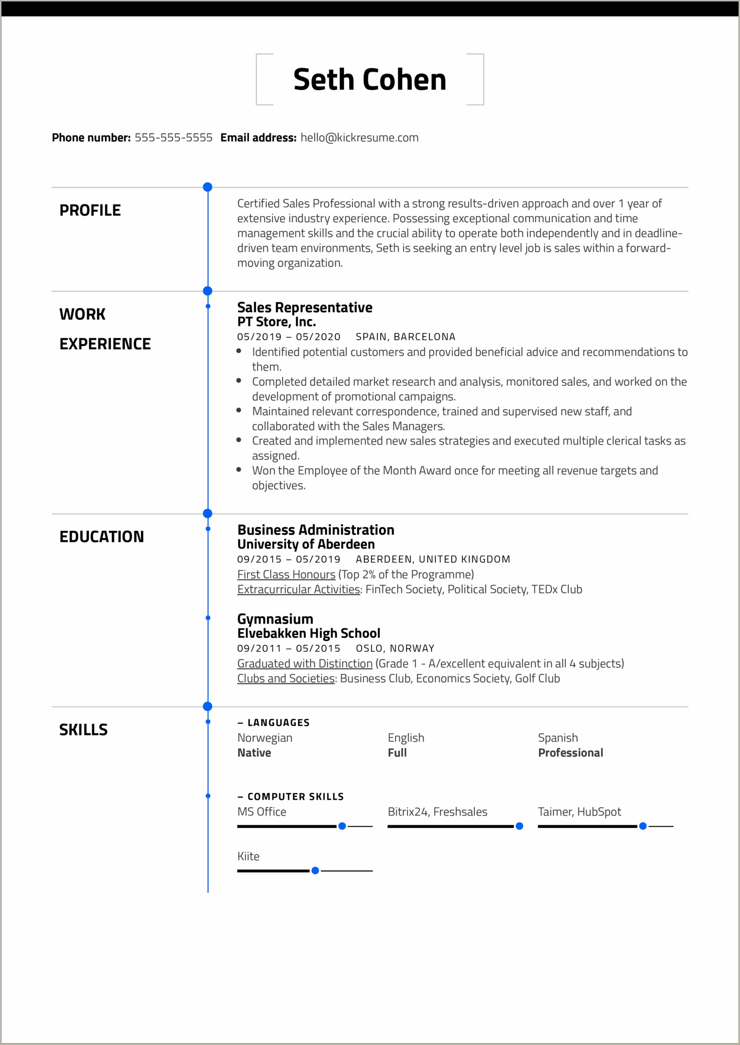 Free Resume Examples For High School Graduate