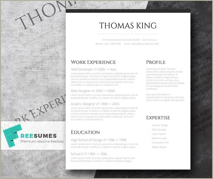 Free Resume Fancy Black Word Templates