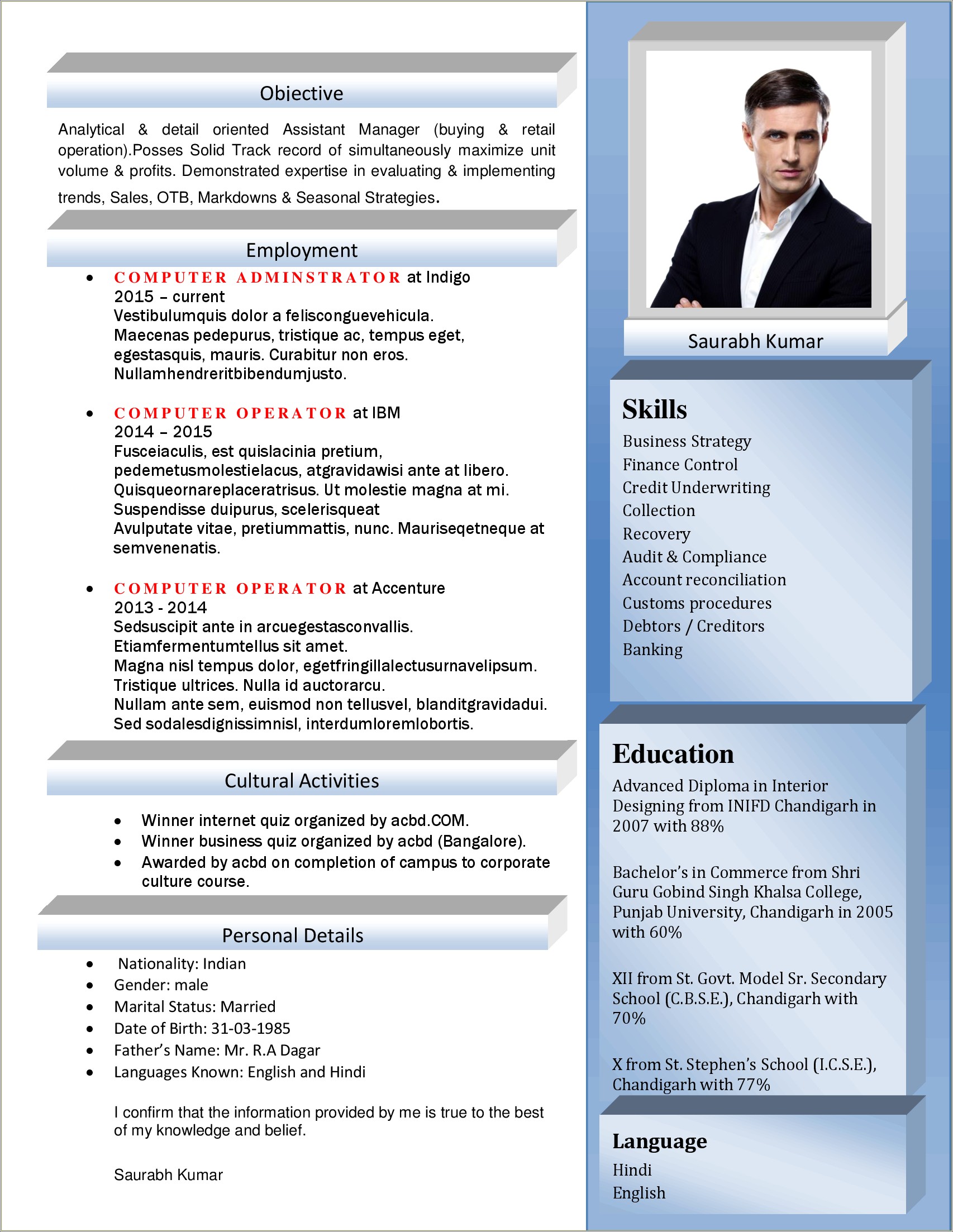 Free Resume Format Download For Engineers