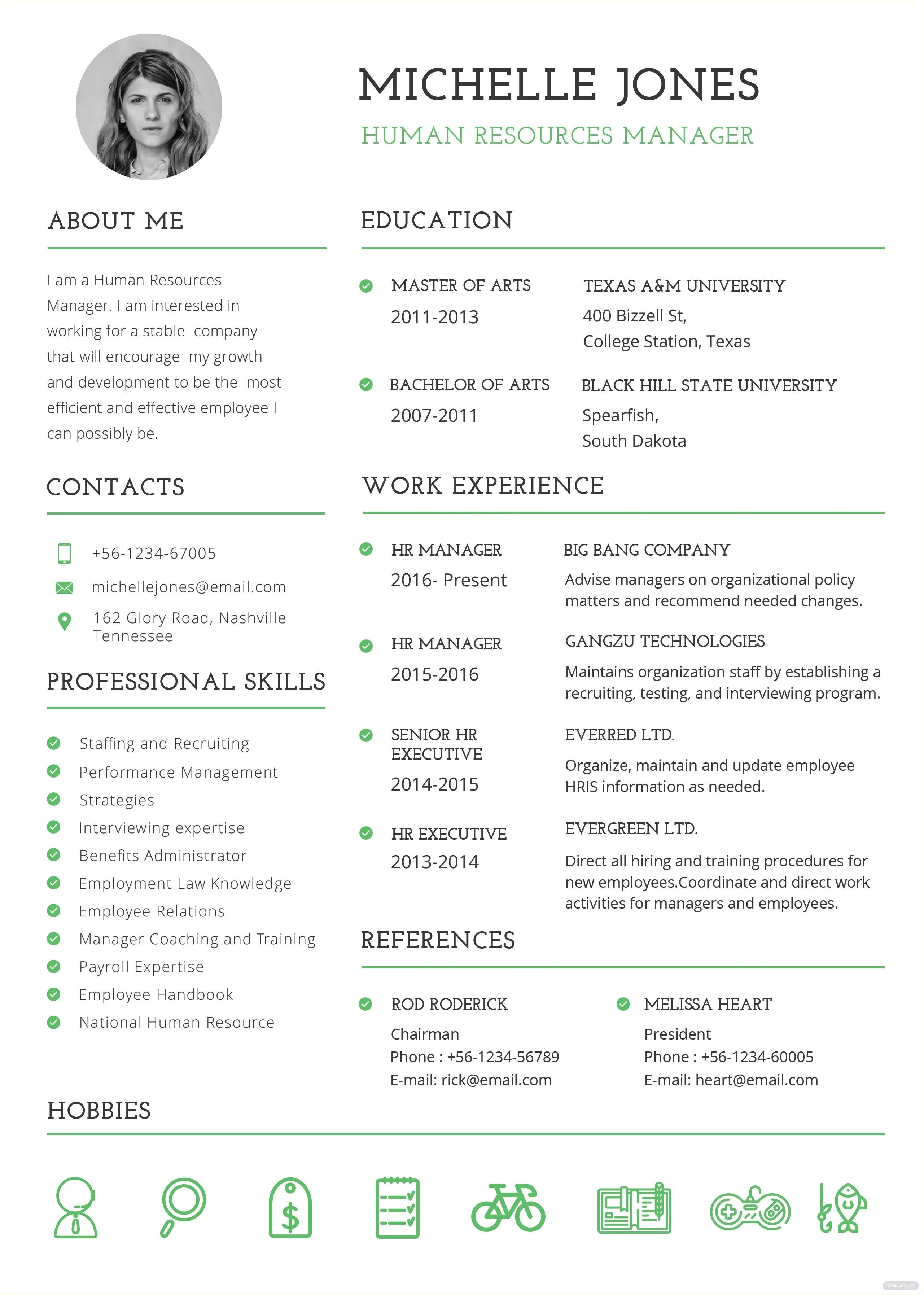 Free Resume Job Profile For Human Services Templates