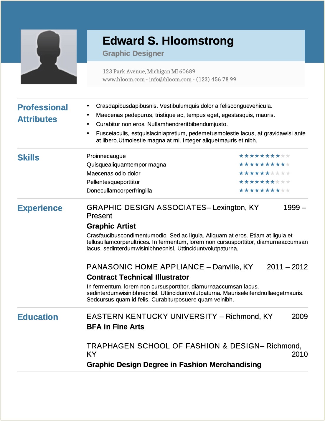 Free Resume Template For Libre 5.4