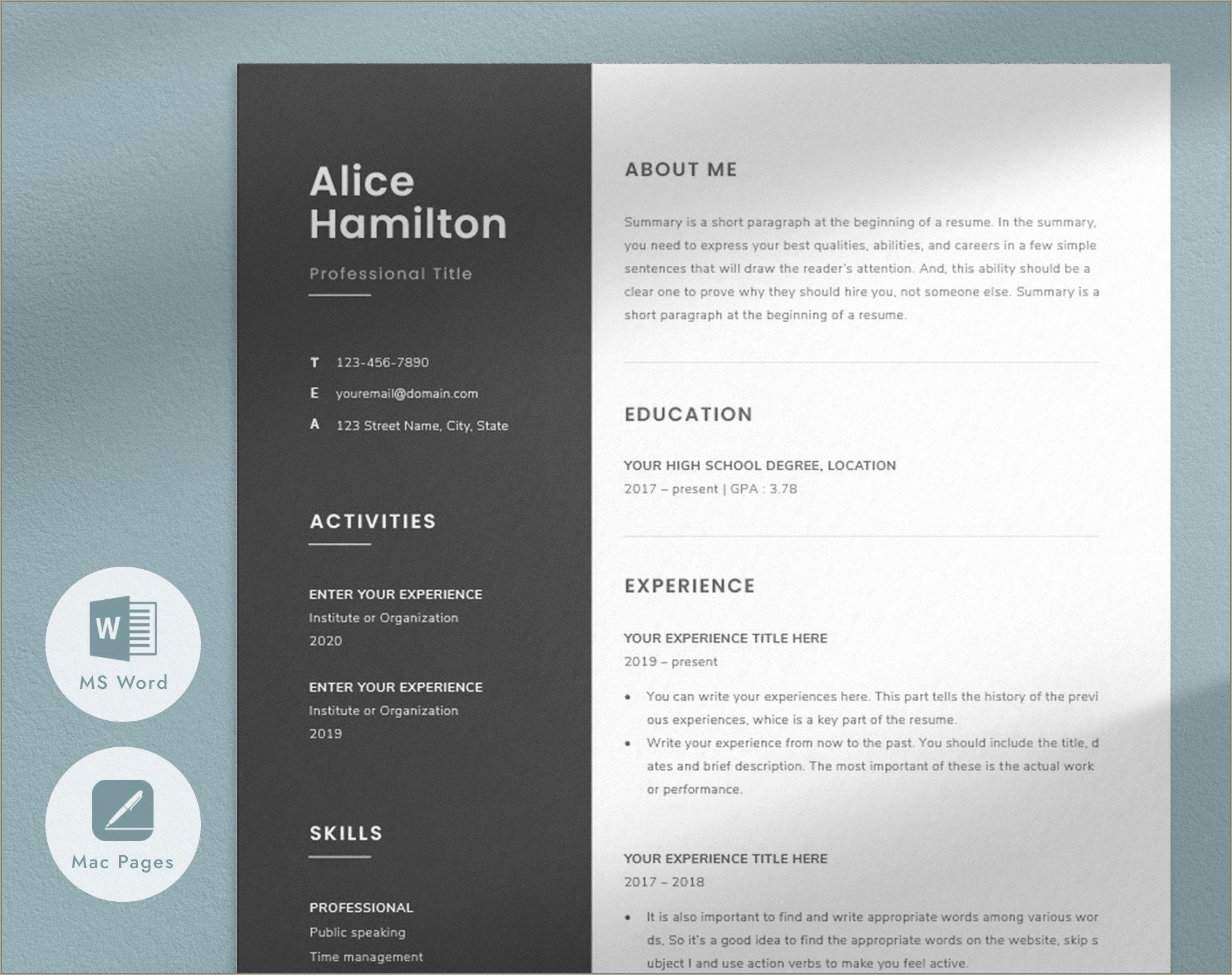 Free Resume Template High School Student