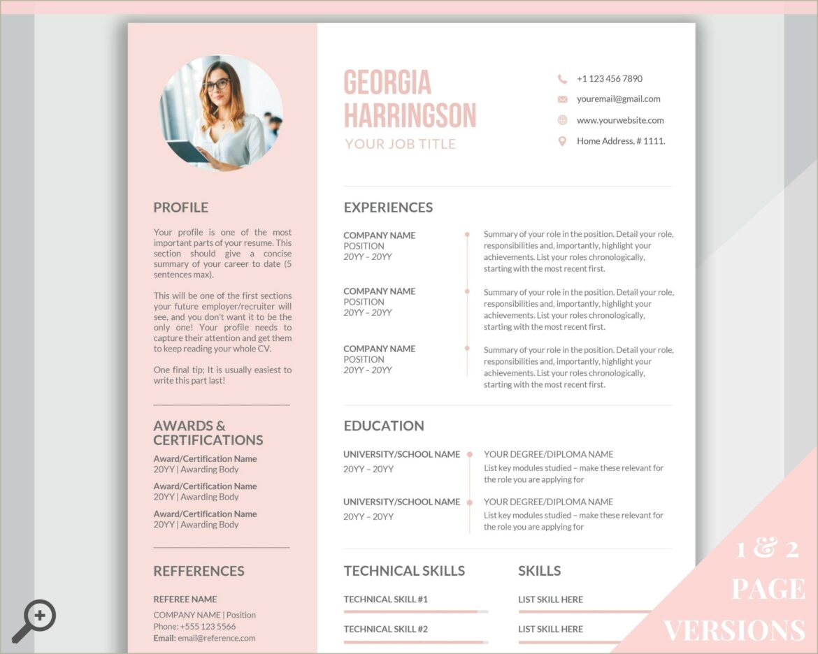 Free Resume Template Site Etsy.com