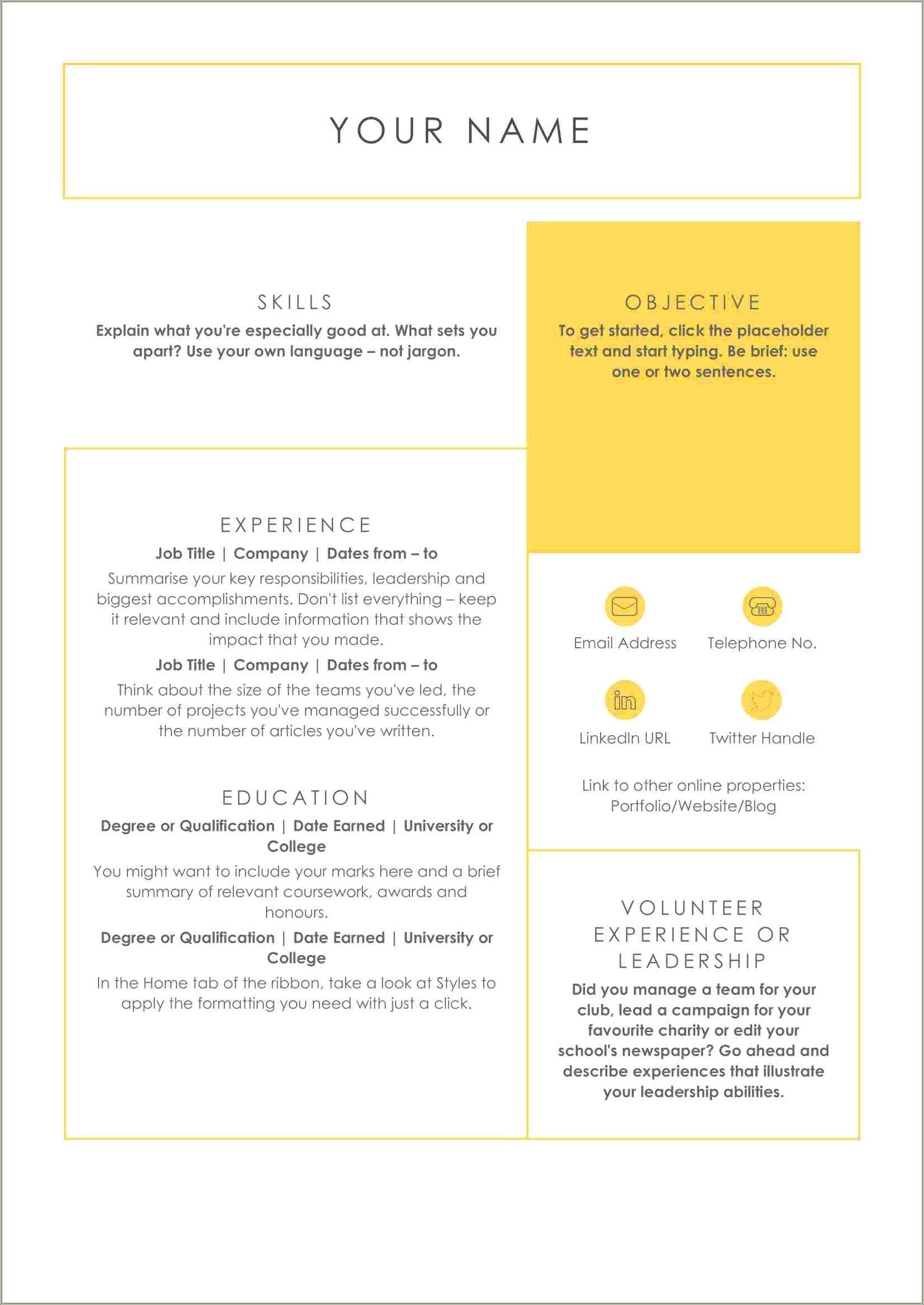 Free Resume Template That Dont Cost To Use