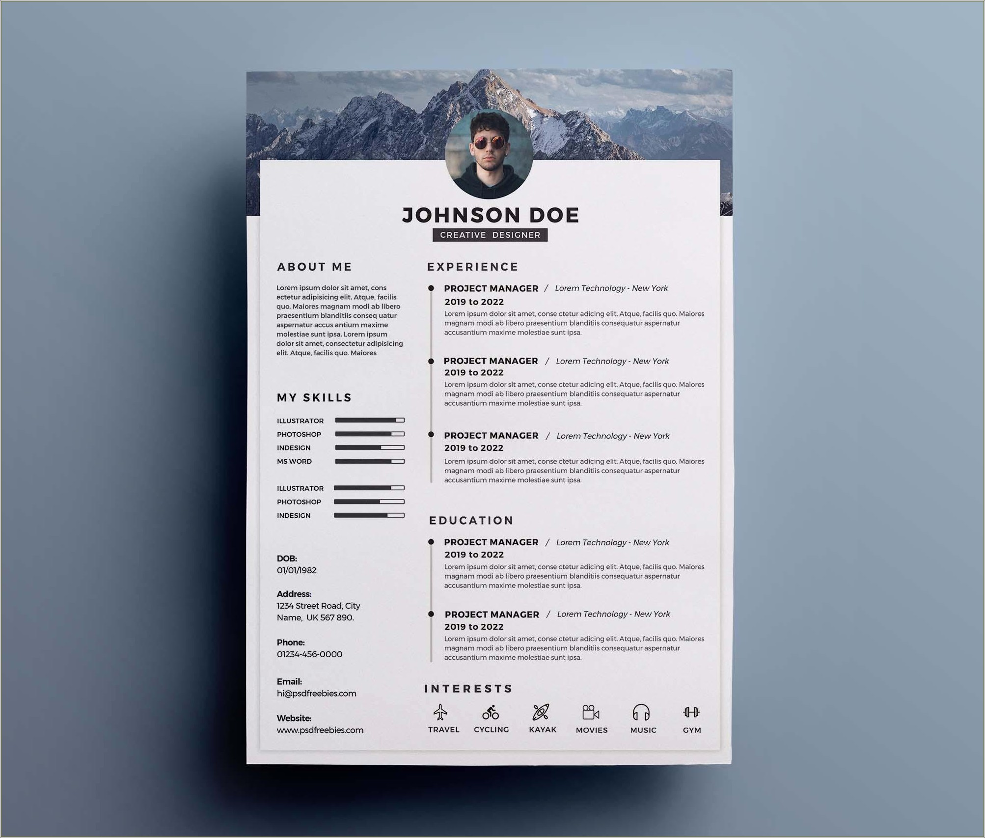 Free Resume Template With Photo Insert Download