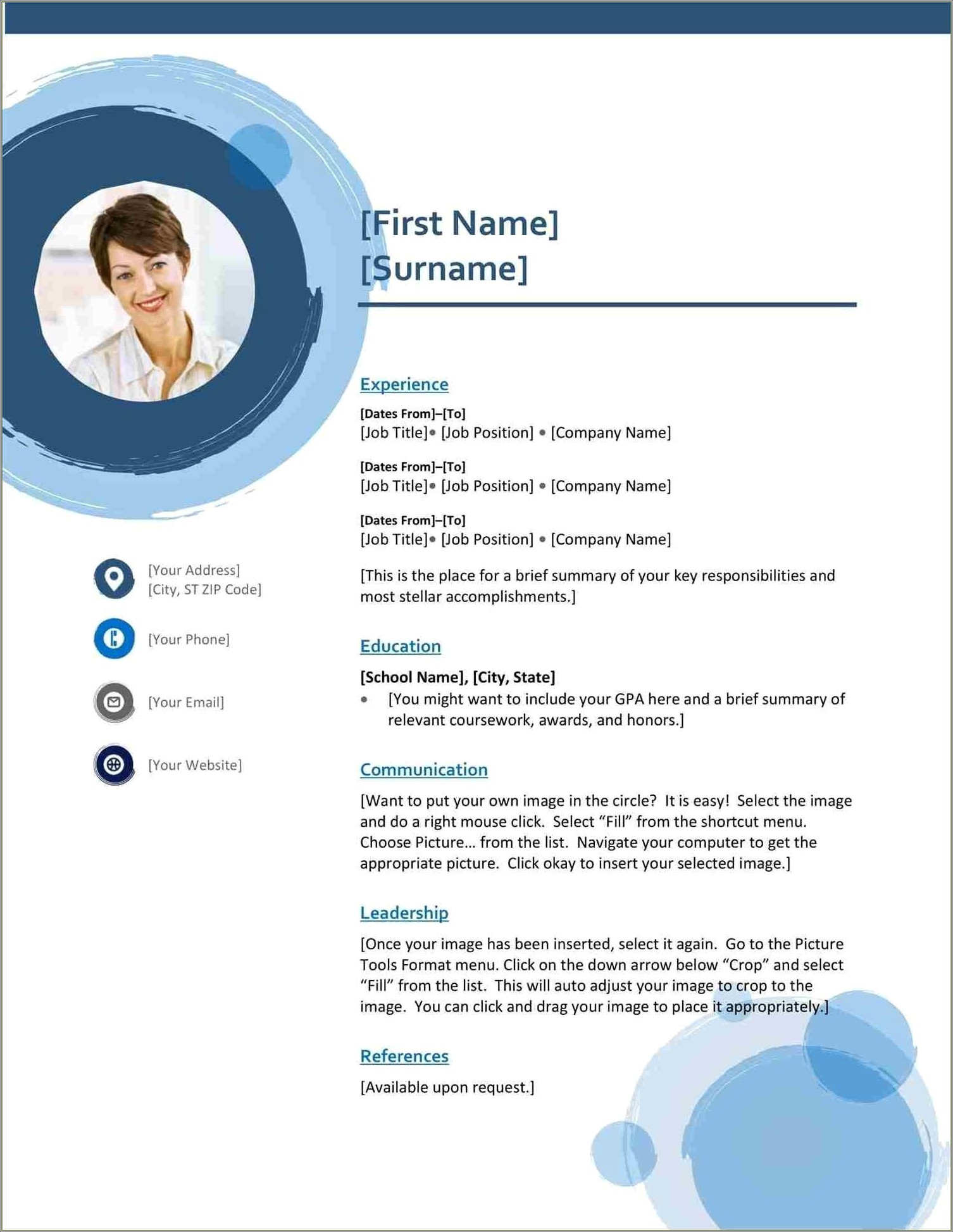 Free Resume Template With Photo Insert