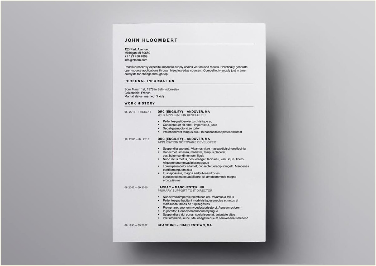 Free Resume Templates 2018 Open Office