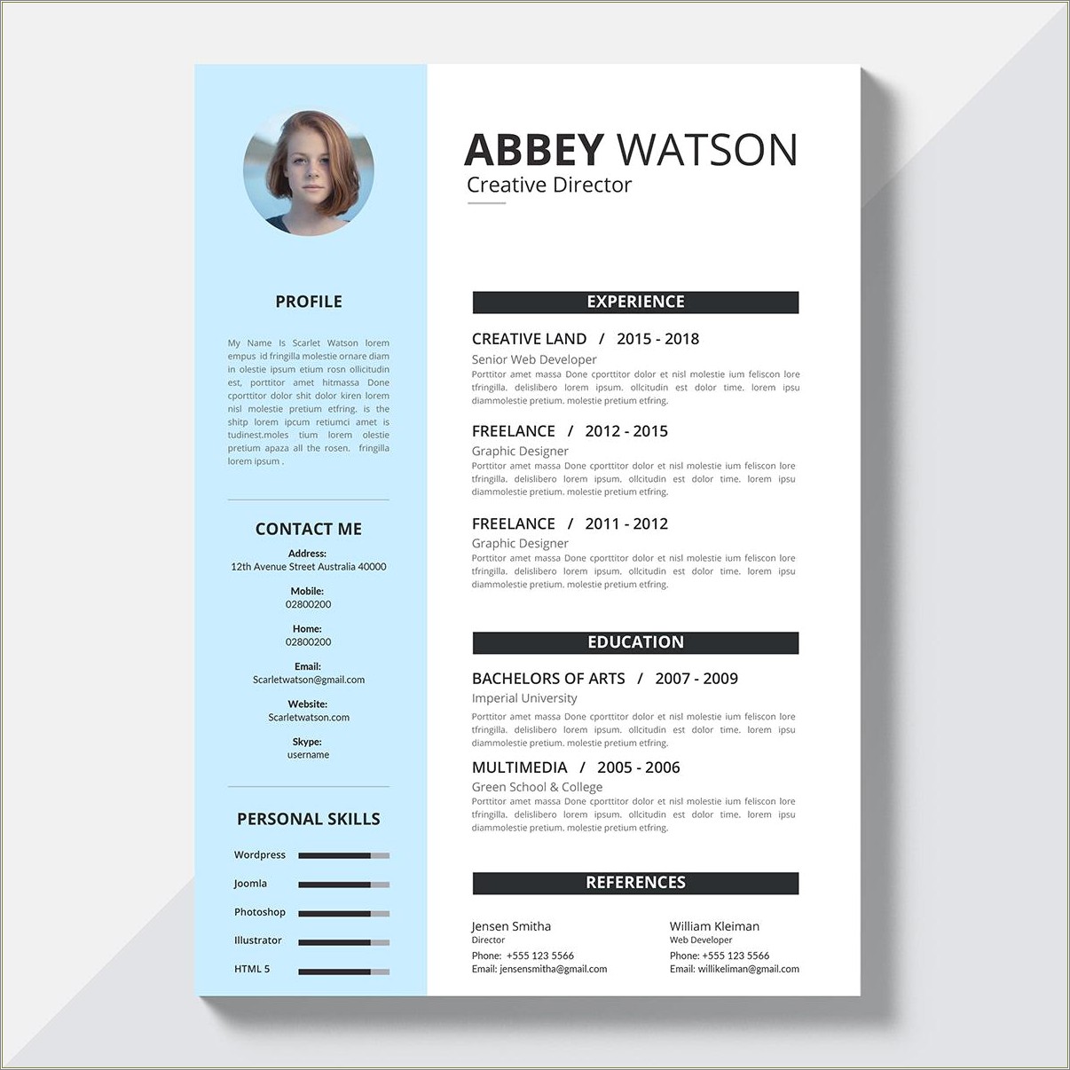 Free Resume Templates 2018 With Picture