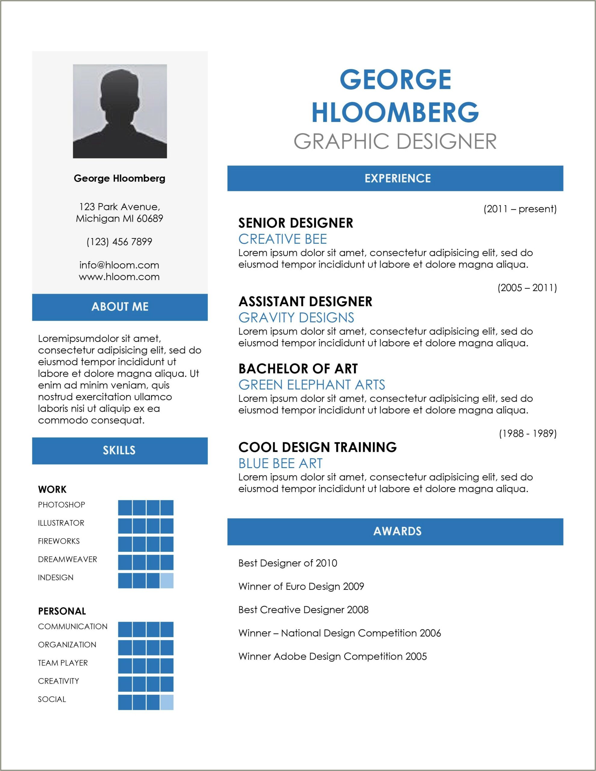 Free Resume Templates 2019 Odt Format