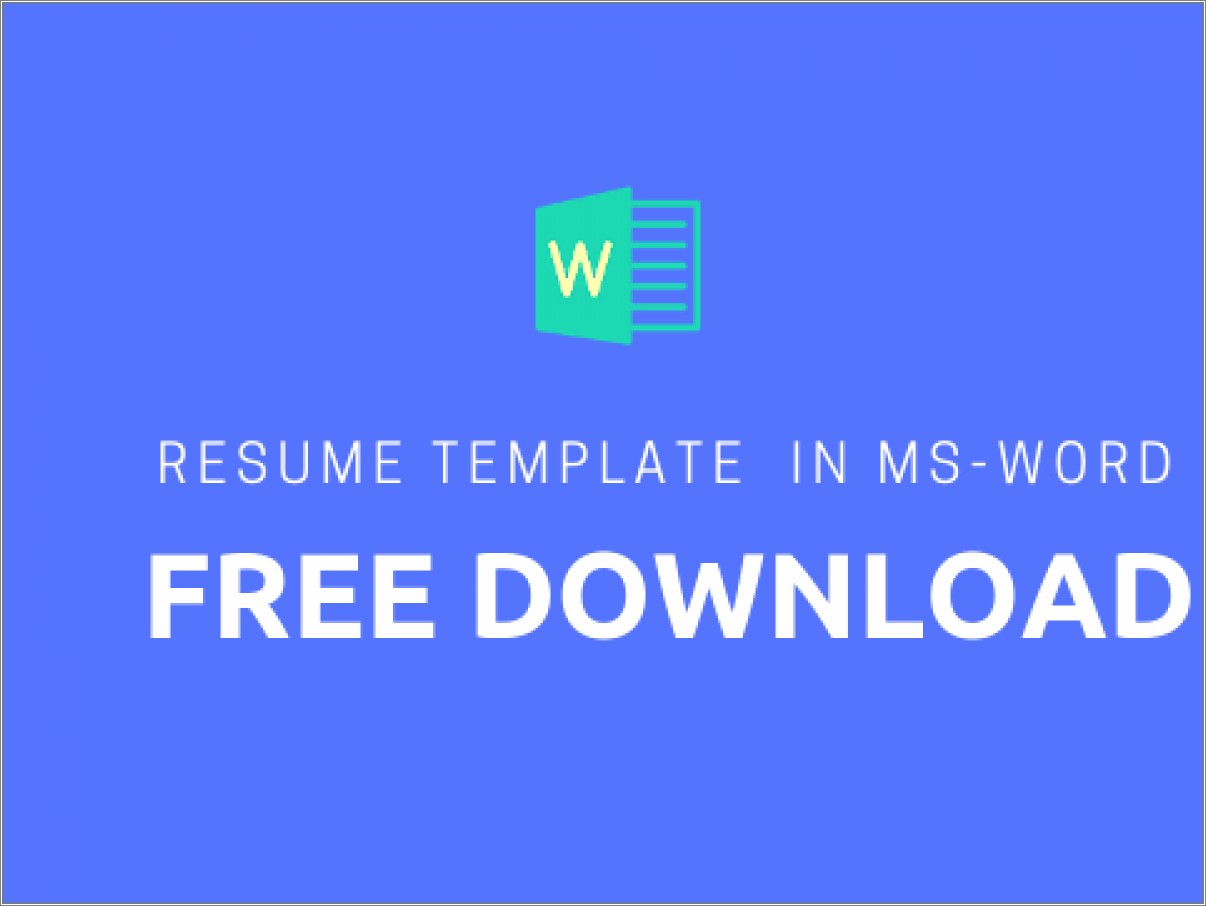 Free Resume Templates Download Into Word
