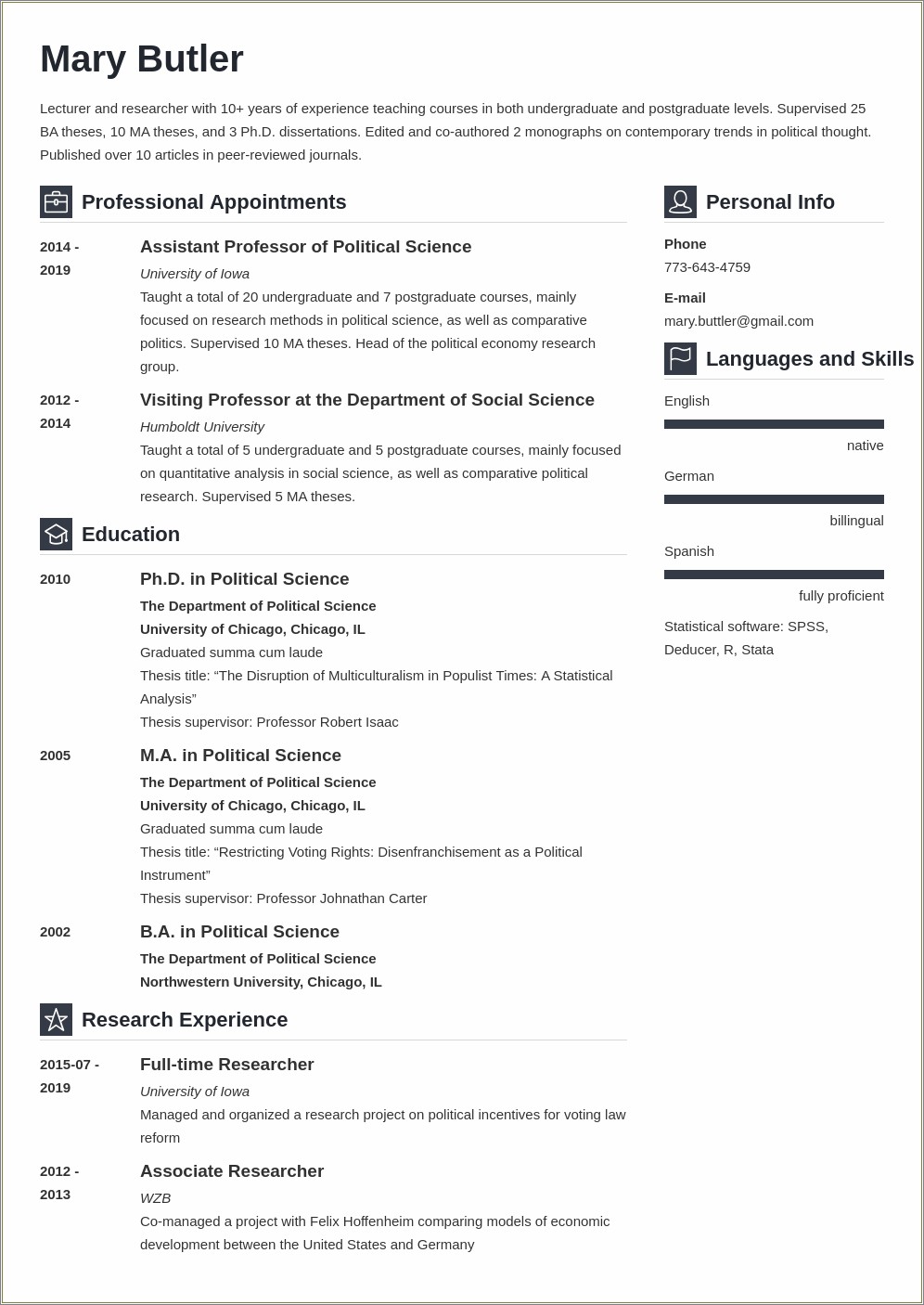 Free Resume Templates For Adjunct Faculty