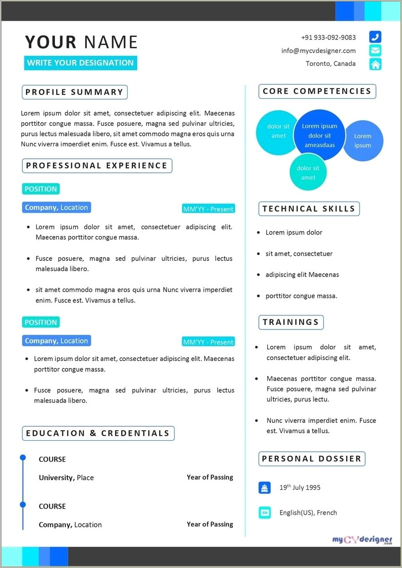 Free Resume Templates For Communciations Professionals
