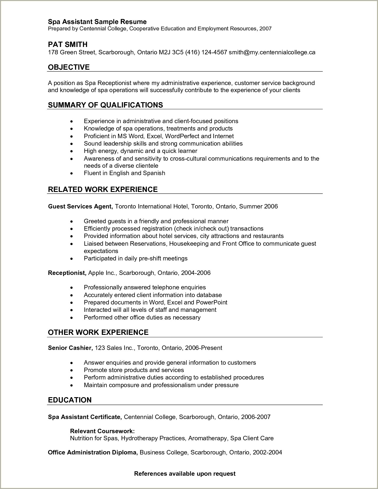Free Resume Templates For Medical Receptionist