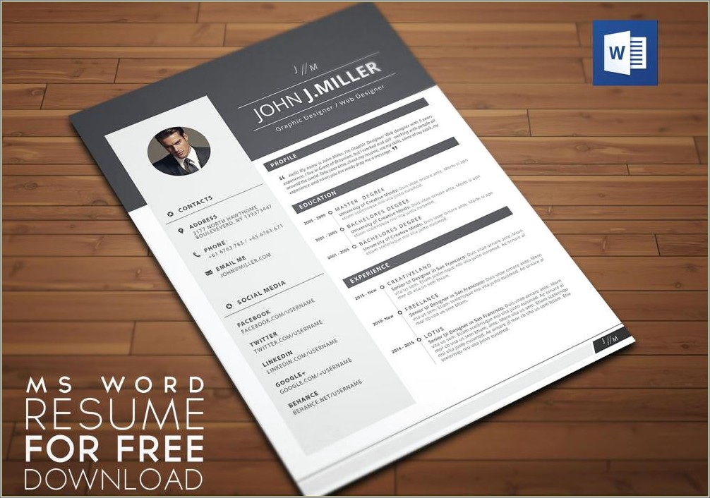 Free Resume Templates For Microsoft Word 2003