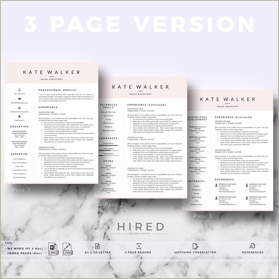 Free Resume Templates For Pages Mac