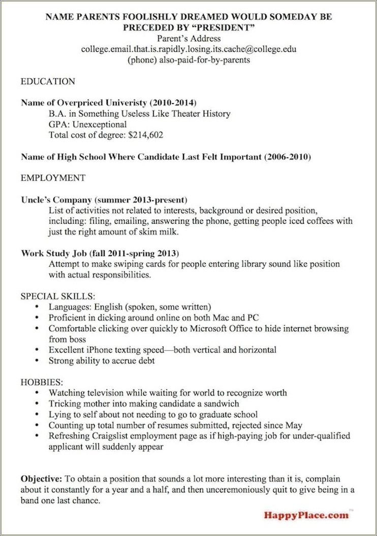 Free Resume Templates For Recent College Graduates