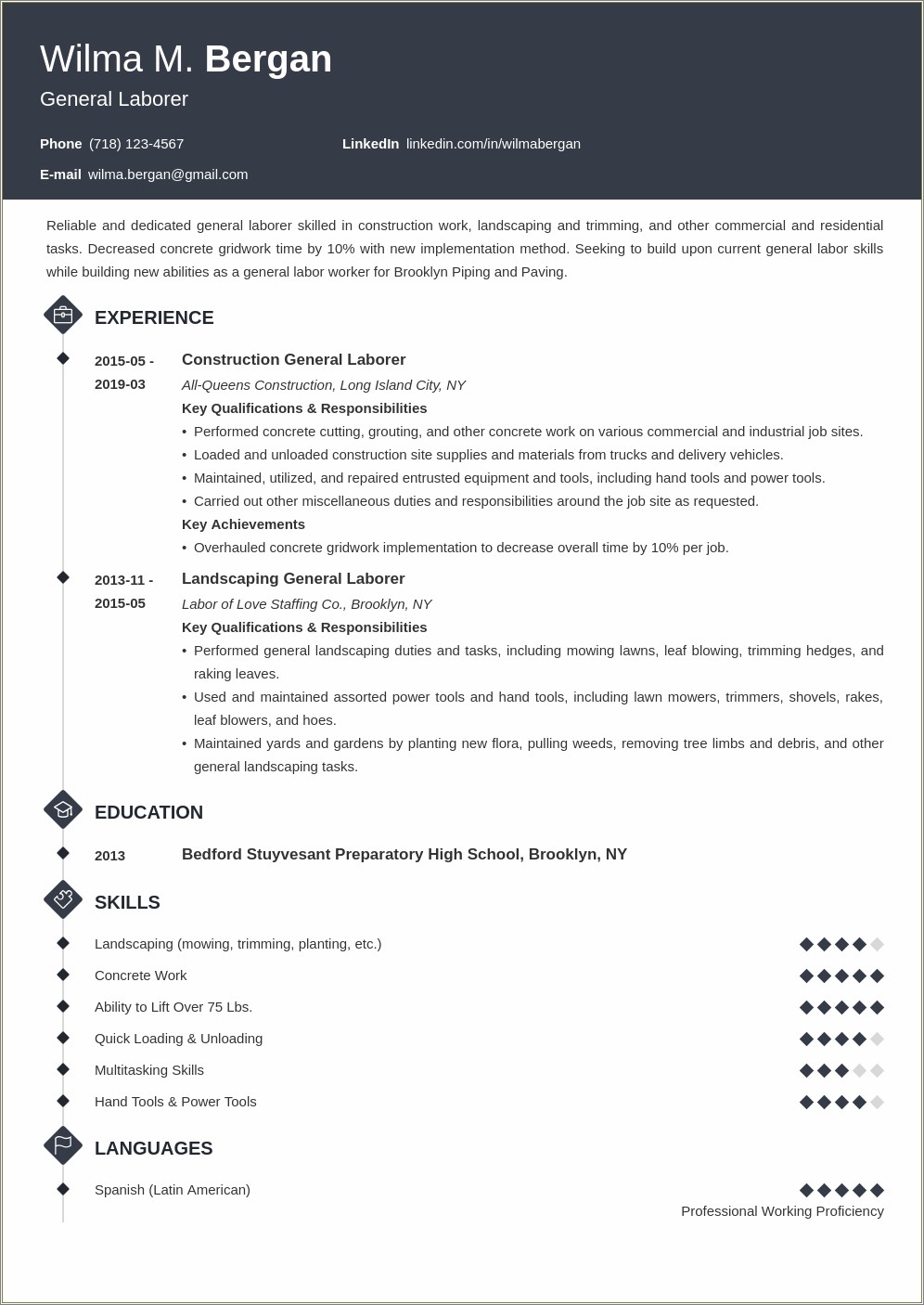Free Resume Templates For Skilled Trades