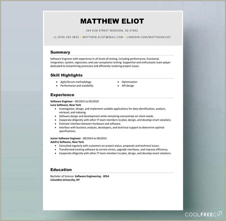 Free Resume Templates For Word 2014
