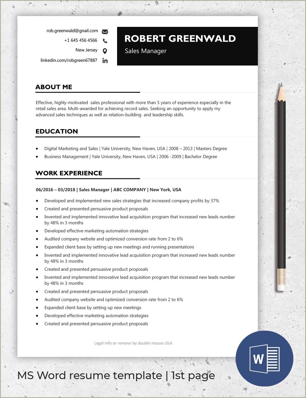 Free Resume Templates For Word 2018