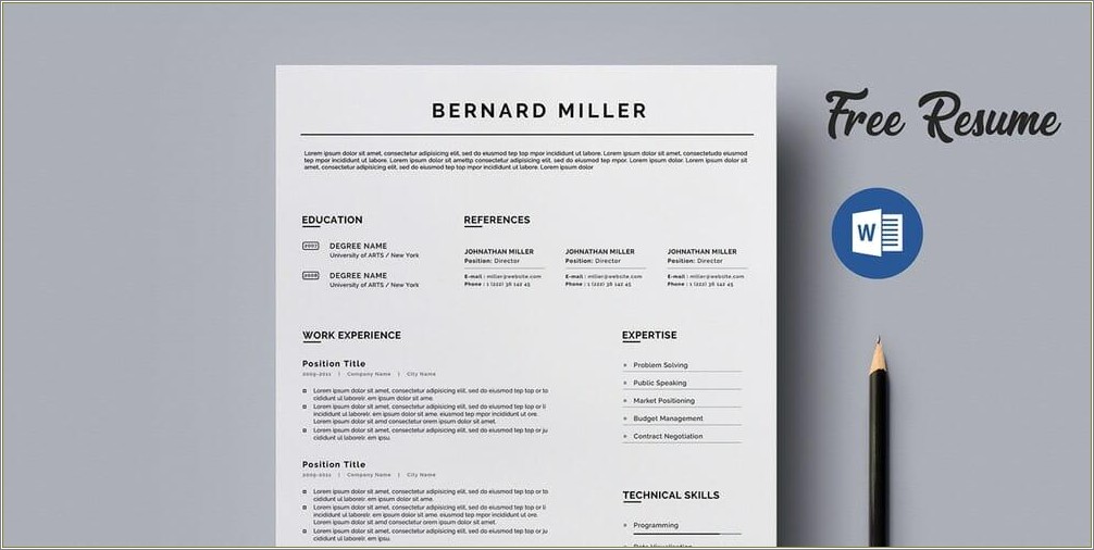Free Resume Templets You Print From The Computer