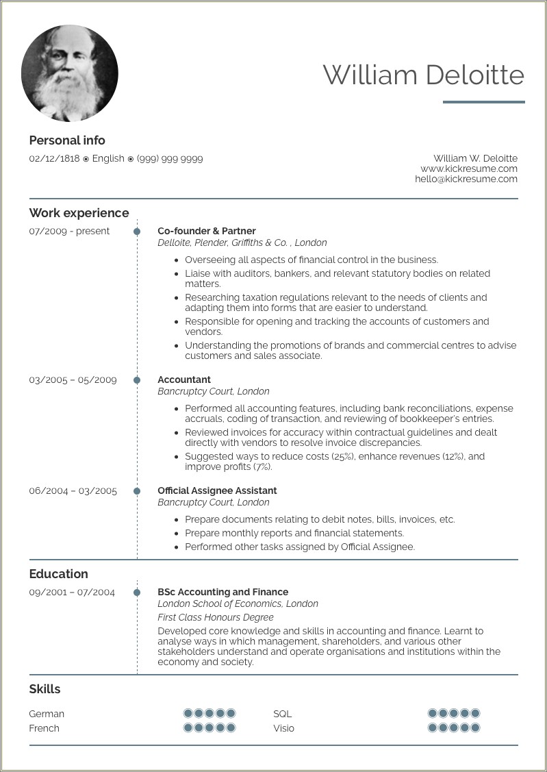 Free Sample Entry Level Accounting Resume