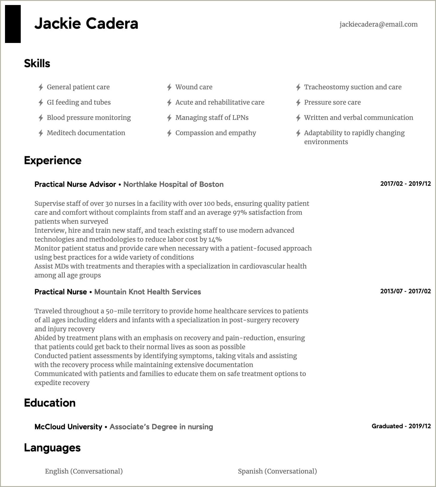 Free Sample Of Resumes For Lpn
