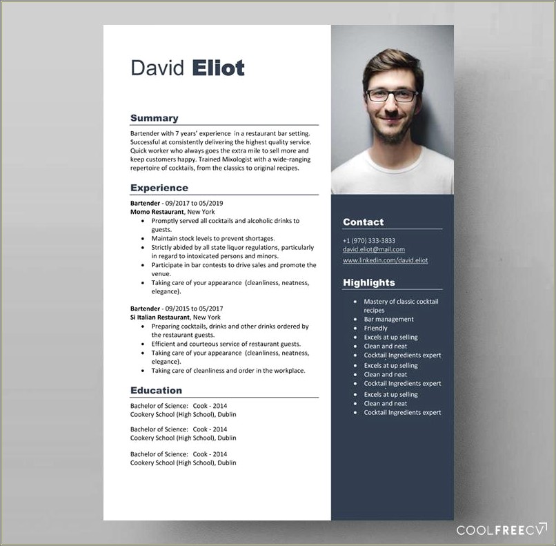 Free Sample Resume For Hotel Industry