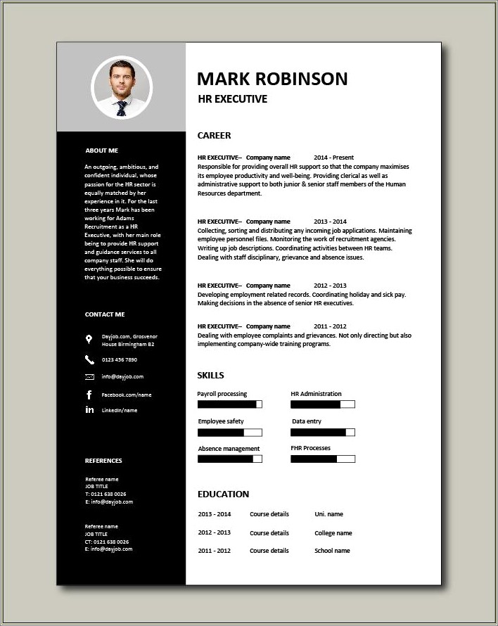 Free Sample Resume For Human Resource Manager