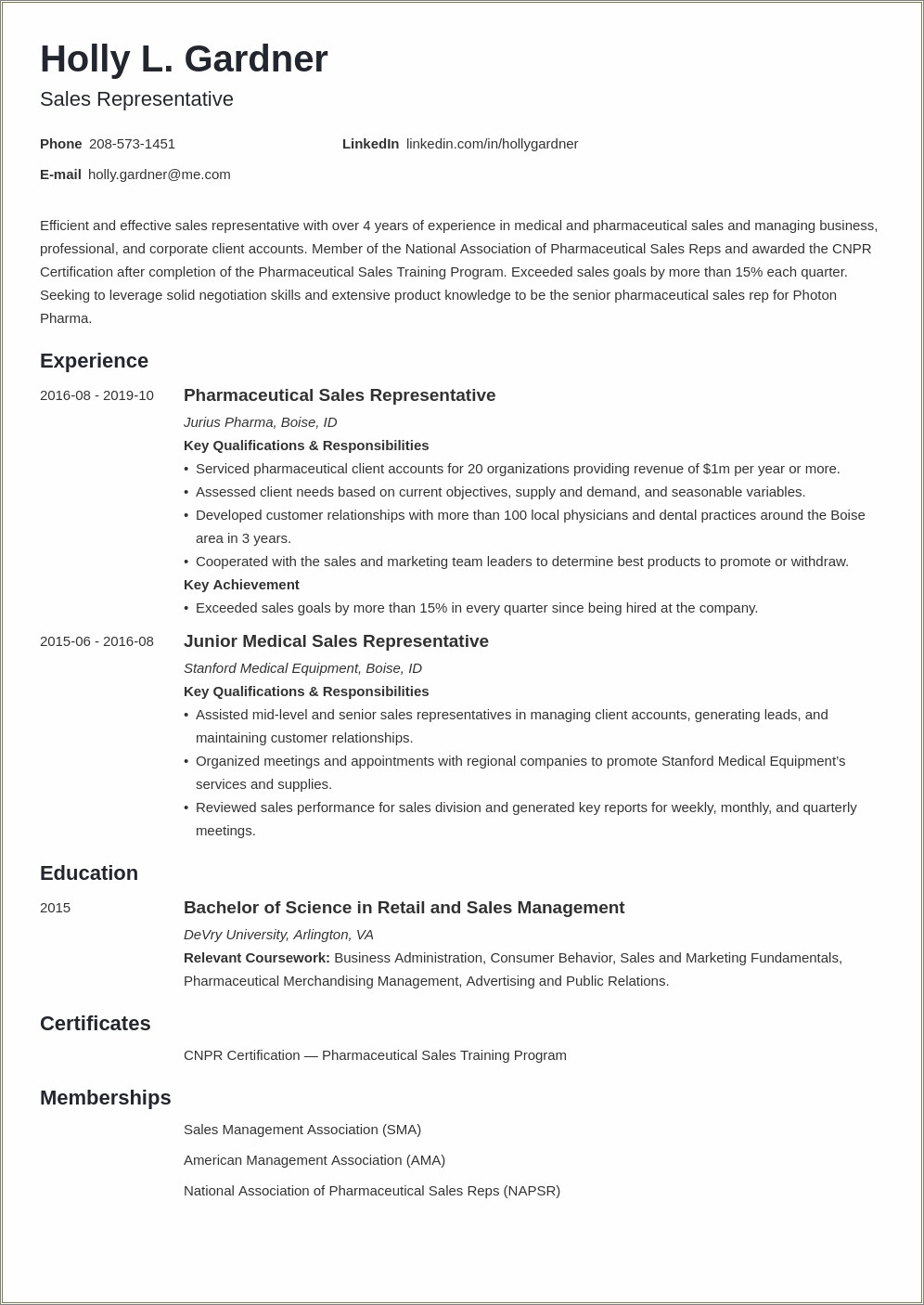Free Sample Resume For Sales And Marketing