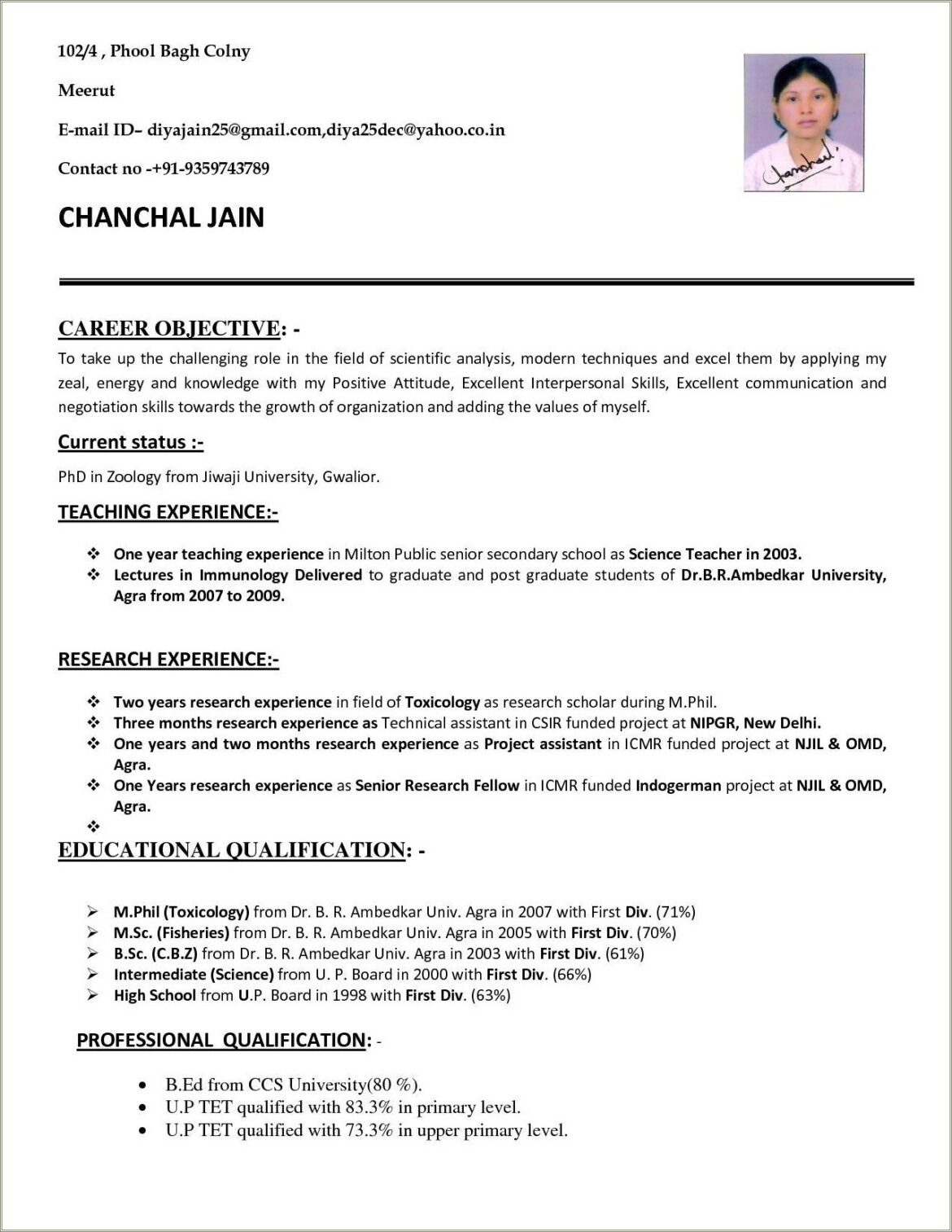 Free Sample Resume For Teachers In Word Format