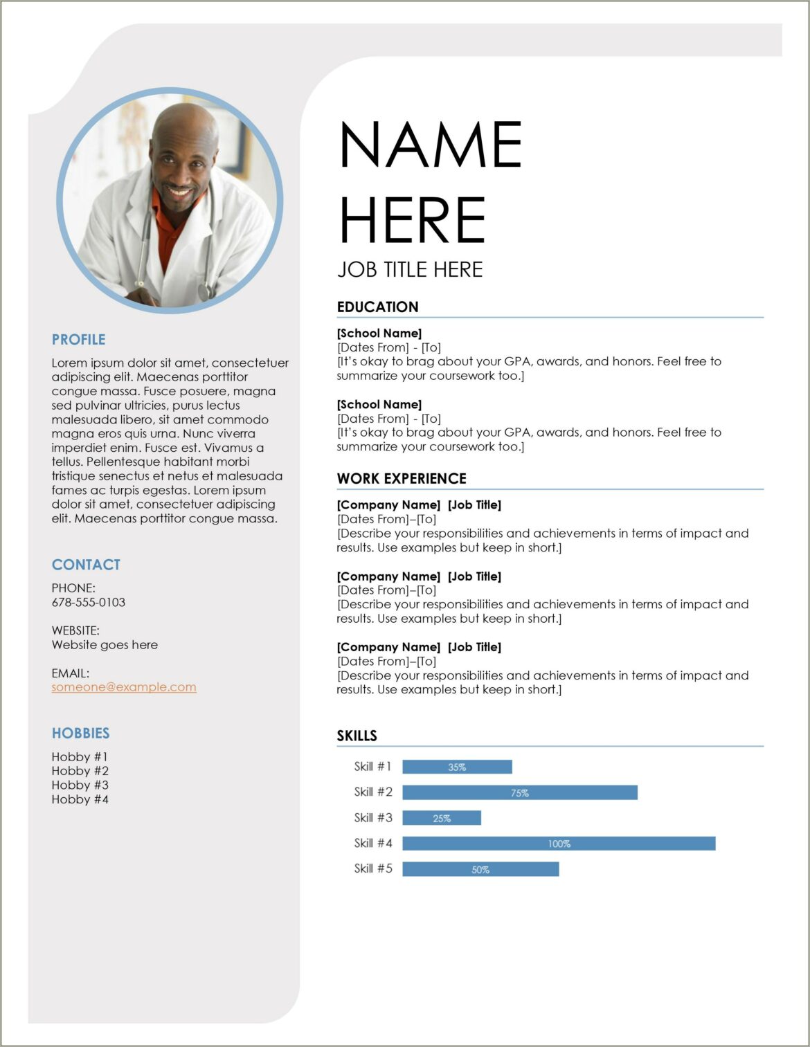 Free Sample Resume Format In Word Document