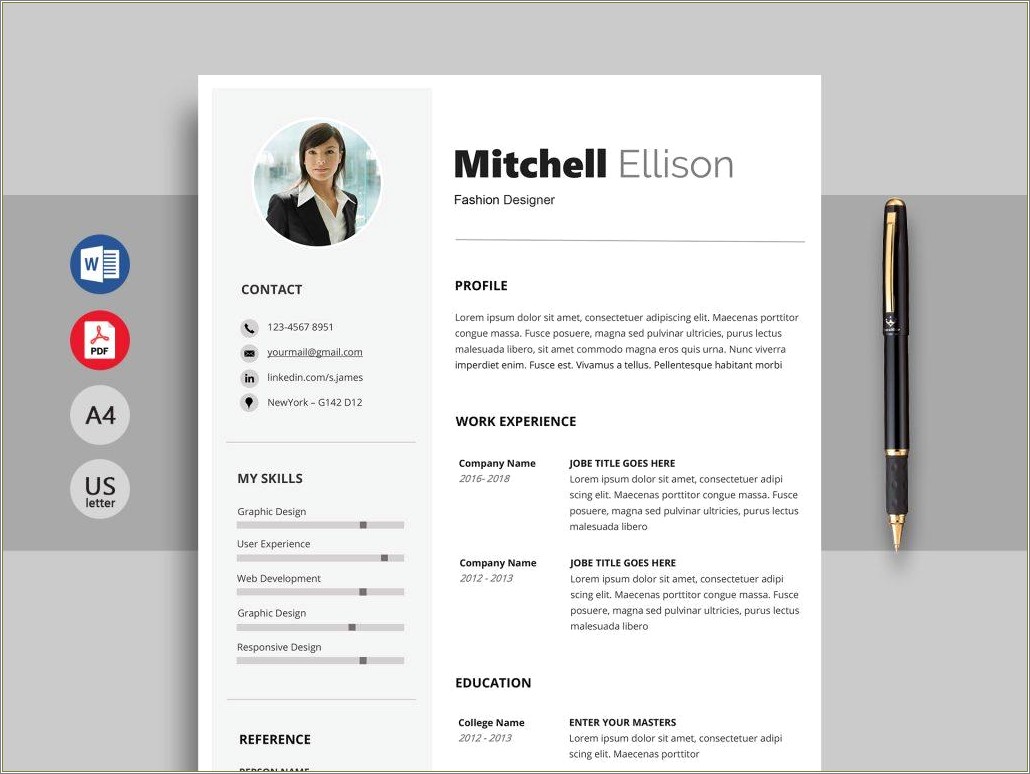Free Template For A Professional Resume